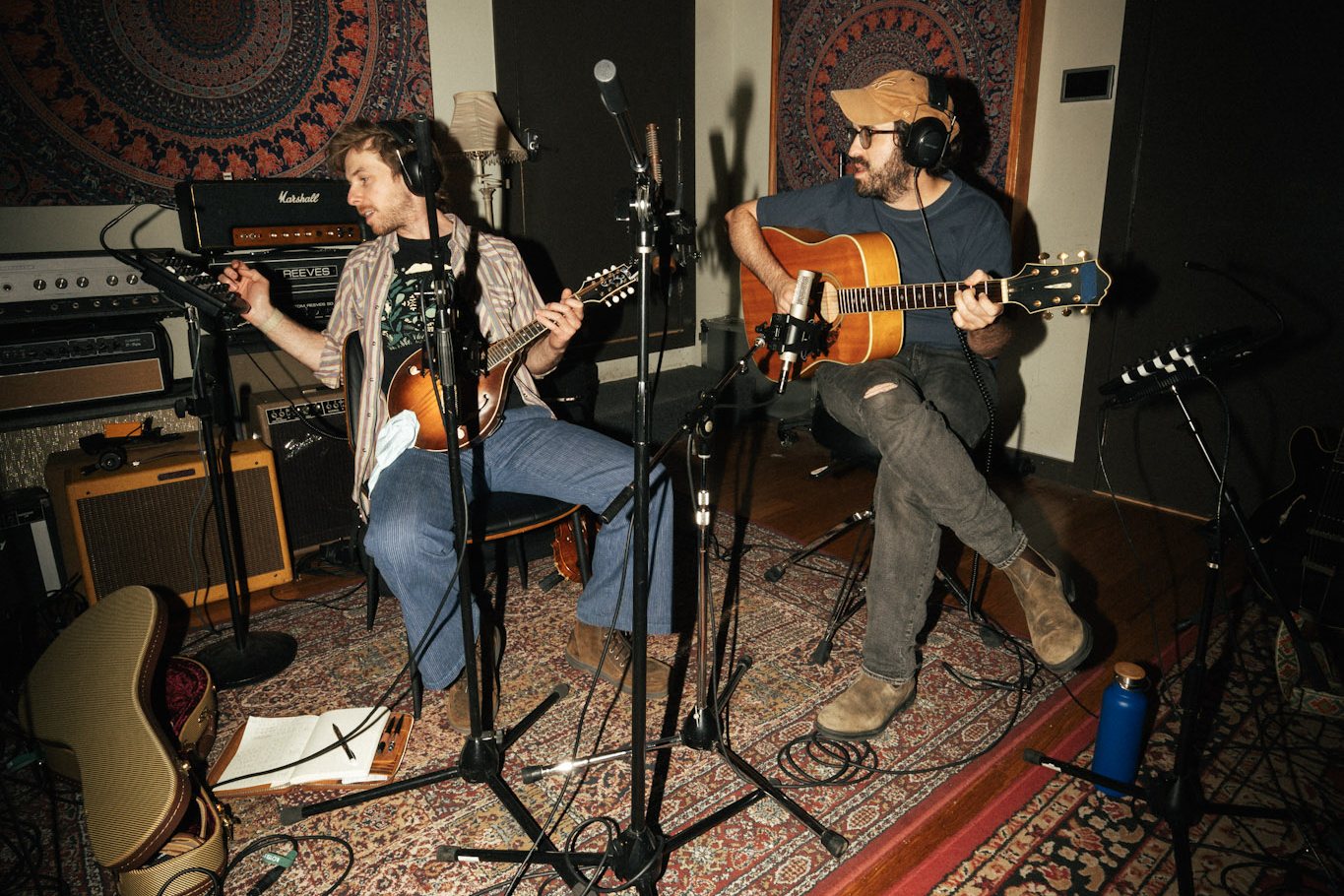 Russell Durham and Anthony Da Costa recording live at Pentavirate Studios, Nashville