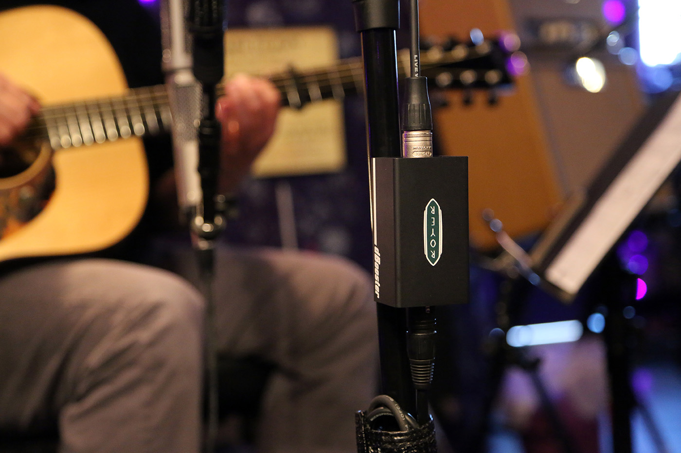 dBooster in line with a ribbon microphone on acoustic guitar