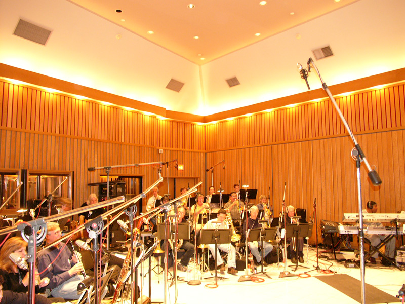 SF-24 active stereo ribbon mic set up as the room mic at Capitol Studios